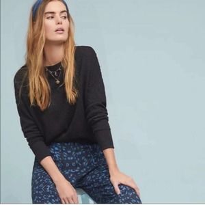 Anthropologie Temecula Blue Knit Sweater Black Womens XS